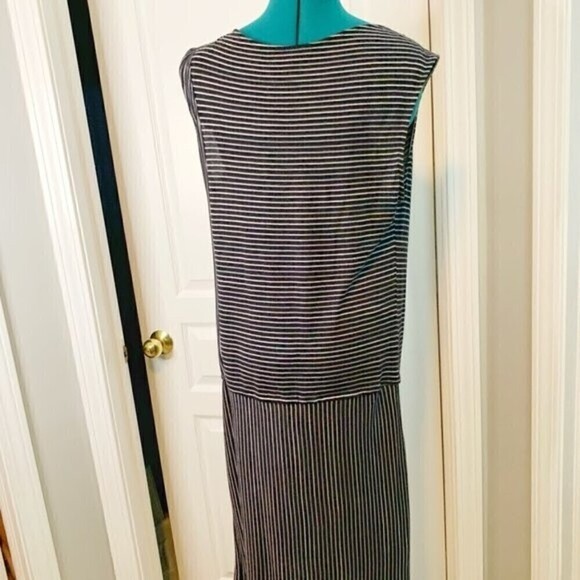 Derek Lam Drape Neck Drop Waist Sleeveless Casual Lightweight Dress - Picture 10 of 14